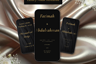design luxury animated wedding invitation video , elegant islamic nikah invite