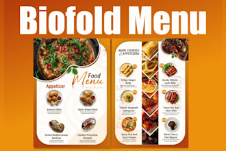 design professional menu brochures for your restaurant