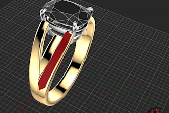 design custom ring cad models with gemstone settings for 3d printing and casting