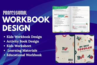 design kids workbook activity book kids worksheet, learning materials
