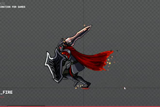 create spine 2d game character animation, rigging and game ready sprites