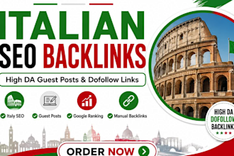 build italian SEO backlinks and high da guest posts for google ranking