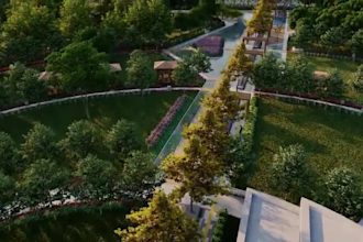 architecture flythrough vr tour, 3d public infrastructure 3d rendering, cgi VR