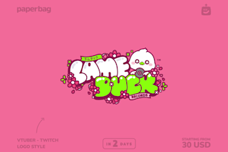 create a cute vtuber, twitch kawaii logo