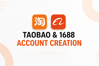 create taobao and 1688 accounts for you