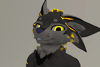 custom vrchat furry avatar fursona vtuber vrc facial tracking unity vrm 3d model