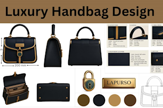 design handbag tech pack, tote bag tech pack, wallet techpack, backpack techpack