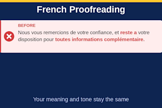 proofread and correct your french text, spelling and grammar