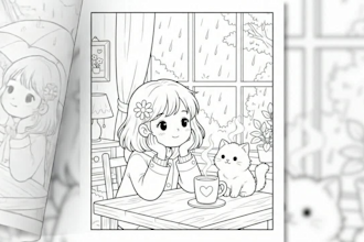 design a custom digital pdf coloring book page
