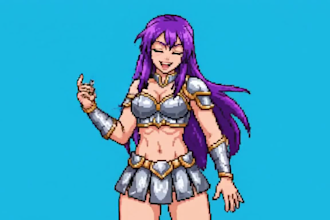 create nsfw pixel art sprite sheet animation 2d game character idle walk attack