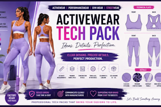 design activewear tech pack sportswear streetwear lingerie sleepwear swimwear