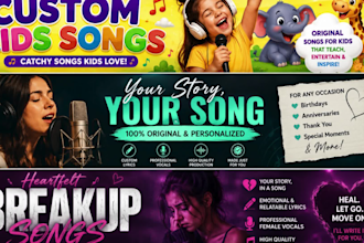 turn your story in to a custom song heartfelt breakup song or kids song
