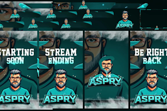 design a complete live streaming package and a professional tiktok overlay