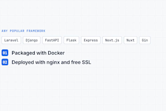 deploy php, python, go or nodejs apps with docker and ci cd