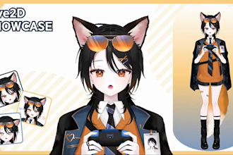 design live 2d vtuber model, live 2d rigging, vtuber commission