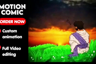 create a cinematic motion comic or 2d webtoon trailer