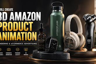 do 3d amazon product animation, shopify, rendering and ecommerce video ads
