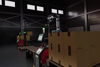 do 3d industrial animation robotic arm automation factory manufacture workflow