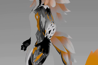 create custom vrchat furry avatar with facial tracking fbt sfw vrm fursona model