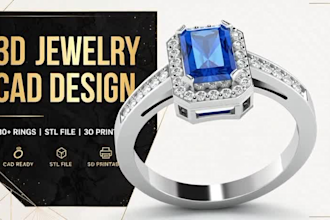 create 3d jewelry cad design for 3d printing
