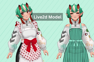 create live2d male or female 2d vtuber model 3d vtuber rigging live2d vtube