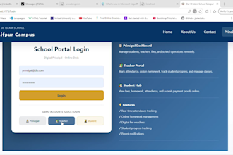 build school management system or edtech website in react js and node js