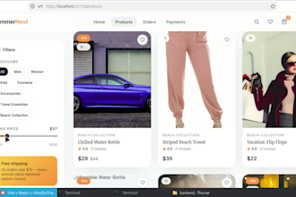 design premium react ecommerce UI with tailwind CSS and typescript