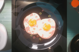 create anime style 3d food animation in blender
