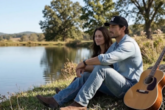 create a country western music video lyric video with cinematic visuals