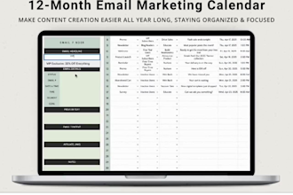 email marketing campaign planner spreadsheet, excel dashboard, google sheet
