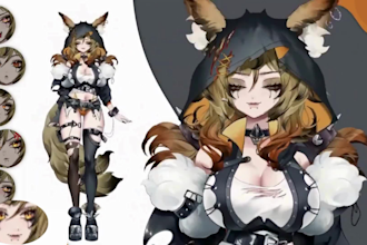 draw and rig 2d v tuber model character design live2d rigging for vtube studio