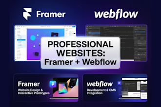 design modern framer or webflow website and convert figma to framer