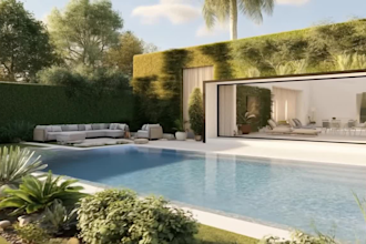 design your backyard landscape,garden, patio, pool and 3d rendering