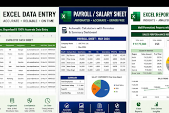 create professional excel payroll salary and attendance sheets
