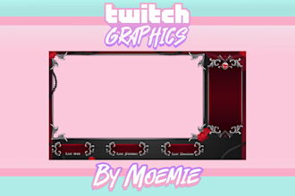 do a cute animated overlay for your vtuber stream on twitch