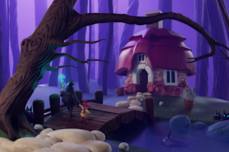 create stylized 3d environment fantasy world unity game map