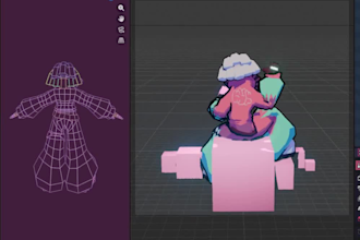 create a low poly 3d character model