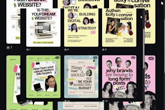 design custom instagram posts, stories,branding kit in canva and startup board