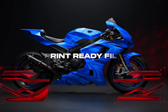 design eye catching motorcycle wrap, decal and livery