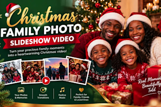 create a beautiful christmas family photo slideshow video