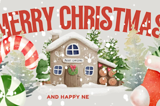 create holliday greeting videos,new year gifs,christmas logo animation or ecards
