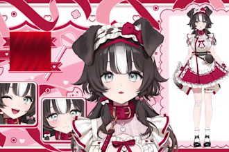 design live2d model, 2d vtuber model, vtuber rigging, live2d vtuber model