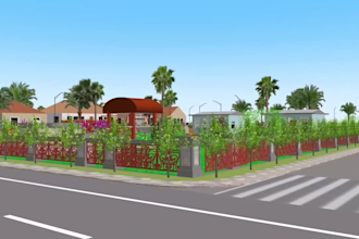 design a modern and realistic landscape for your house, villa, garden, or commer