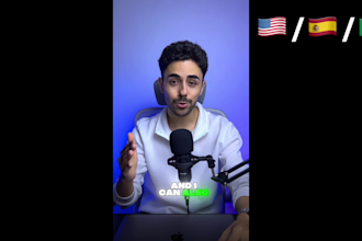 make a ugc podcast style video ad in english or spanish