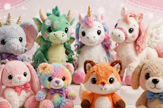 custom plush toy doll design oc amigurumi plushies cute character stuffed animal