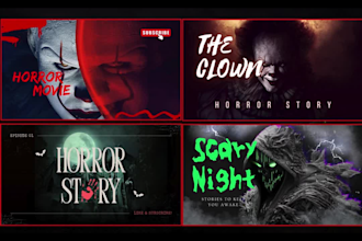 design horror thumbnail, high CTR thumbnail design