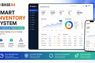 setup base44 inventory management system, track stock and automate workflow