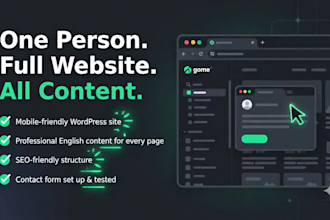 build a wordpress website with professional english content