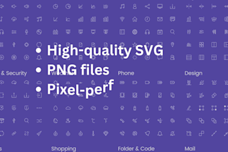 design custom website UI icons in a modern and minimal style
