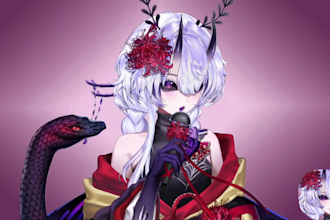 design and rig custom live2d vtuber model in anime style